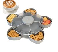 Generisch Bandeja para aperitivos con tapa, de almacenamiento giratoria, bandeja de alimentos con tapa y base antideslizante | para, salsas, entrantes, viajes, picnic, mesa de comedor