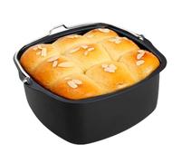 Generisch Bandeja para horno 17,5 x 17,5/20 x 20 cm, cuadrada, para freidora de aire caliente, aspecto de piedra, apta para lavavajillas, acero de aluminio de buena calidad, molde para tartas Air