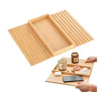 Generisch Bandeja para sofá plegable de madera con almohadilla antideslizante, bandeja para tazas de sofá, para sillón, salón, dormitorio, apartamento, bebidas, taza de café, aperitivos, teléfono, Fe