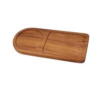 Generisch Bandeja separadora de madera - Tabla de servir rústica estilo japonés con soporte para bebidas dividido para té, café, desayuno, embutidos, queso para el hogar, bar, cafetería