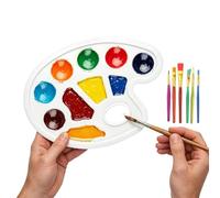 Generisch Bandejas de colores , paletas de pintura para niños, accesorios de hobby con pinceles, dibujo al aire libre con características, set de arte de 22,3 x 16,9 cm, recursos de aula para