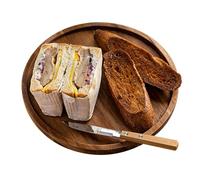 Generisch Bandejas de comedor de madera - Bandeja de té, platos de madera maciza resistente al agua | Tablas de queso de teca, tablas para pizza, dulces y moldes para hornear | Decoraciones de