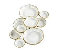 Generisch Bandejas de servir para de 9 compartimentos, 56 cm, bandeja para aperitivos para decoración del hogar, juego de platos de postre, para servir nueces, patatas fritas, dulces