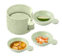 Generisch Bandejas para salsas con soporte - de almacenamiento para cuencos de especias | Mini recipiente de cerámica para servir aderezos, salsa de tomate y aperitivos