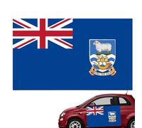 Generisch Bandera de las Islas Malvinas 3 x 5 pies, bandera de barco y casa de árbol con mangas | Bandera de la Unión Jack de 3 x 5 pies con Su Majestad la Reina para conmemorar la guerra de las