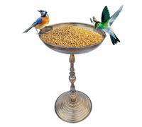 Generisch Baño para pájaros al aire libre - Aves de pie de jardín, patio interior para arte de hierro, acabado antiguo, cuenco decorativo para estatua de animales, decoración de jardín, accesorio para