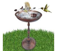 Generisch Baño para pájaros al aire libre - Aves de pie de jardín, patio interior para arte de hierro, acabado antiguo, cuenco decorativo para estatua de animales, decoración de jardín, accesorio para