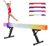 Generisch Barra de gimnasia regulable en altura 180 cm, 5 niveles 17-56 cm, con revestimiento antideslizante y zona de amortiguación integrada, barra de equilibrio con base ancha, ideal para