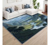 Generisch Barranco, cascada, lavable de pelo corto para dormitorio, fantasía, alfombra natural, antideslizante, suave para baño, comedor, pasillo, grande, 160 x 230 cm