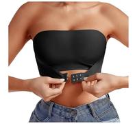 Generisch Basic - Correa para el hombro para mujer, cómoda, transparente, sin espalda, sin esponjas, con correas de hombro convertibles, Negro , S