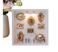 Generisch Bastelset - DIY Foto Recordatorio Marco decorativo | de siluetas de museo incluye 2 luces y 8 figuras - para salón, dormitorio, pasillo, boda, cumpleaños
