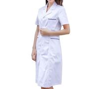 Generisch Bata de laboratorio de manga corta de talla grande para estudiantes, chaqueta de trabajo unisex con bolsillos, Blanco, XXL