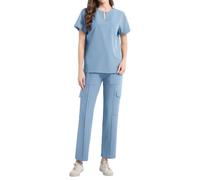 Generisch Bata médica para mujer, bata quirúrgica, traje de lavado de manos dividido, trabajo elástico, secado rápido, ropa de trabajo, medicina, Bu2., XXL