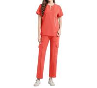Generisch Bata médica para mujer, bata quirúrgica, traje de lavado de manos dividido, trabajo elástico, secado rápido, ropa de trabajo, medicina, naranja, M