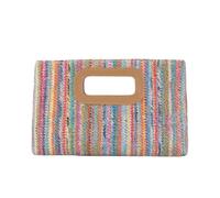 Generisch Beach Clutch | Top Handle Lightweight Handbag | Straw Handbag Women Beach Bag | for Wedding Party Vacation Formal Event Daily Outdoor Travel Shopping, multicolor, S