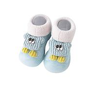 Generisch Bebé Niñas Animal Calcetines Zapatos Niño WarmThe Floor Calcetines Antideslizante Prewalker Zapatos Mocasines 22 Niño, azul claro, 21