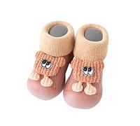 Generisch Bebé Niñas Animal Calcetines Zapatos Niño WarmThe Floor Calcetines Antideslizante Prewalker Zapatos Mocasines 22 Niño, Rosa., 20