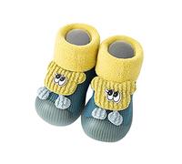 Generisch Bebé Niñas Animal Calcetines Zapatos Niño WarmThe Floor Calcetines Antideslizante Prewalker Zapatos Mocasines 22 Niño, verde, 25 EU