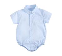 Generisch Bebé Niño Bebé Camisa Recién Nacido Manga Corta Ha Color Sólido Triángulo Gatear Traje Ropa Niños Bodies Manga Larga, azul, 2-3 años