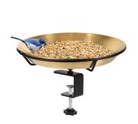 Generisch Bebedero para pájaros para exteriores, decoración de jardín de metal para montaje en cubierta, baño para pájaros y comederos para jardín, terraza, césped, patio trasero, camino de jardín