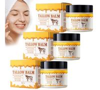 Generisch Beef Tallow Cream for Skin Care, Bálsamo de cuello de vacuno, 100% Grass Fed Tallow Raw Wild Honey, Wrinkle Defense Tallow Bálsamo, Crema hidratante facial y corporal, adecuado para todo