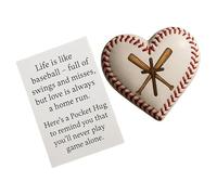 Generisch Béisbol Hug - 3,94 x 1,97 pulgadas 3D forma de corazón Keepsake, tarjeta deportiva de pelota de coraje, tarjeta motivacional para atletas, aficionados, coleccionistas, prácticas de campo
