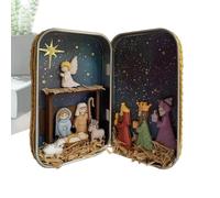 Generisch Belén de Navidad de tamaño de Bolsillo - Pequeño religioso Decorativo portátil - Figuras de Jesús de Navidad en una - para Escritorio, Oficina, hogar, Dormitorio y Sala de Estar