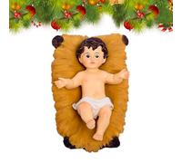Generisch Belén - Figuras de decoración religiosa navideña, Jesús en un pesebre, decoración del hogar, para fiestas de vacaciones, escritorio, estantería, repisa de chimenea, entrada, armario de TV