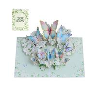 Generisch Biglietto Di San Per La Famiglia - 5,91 Pollici Decorazioni 3D Vintage Con Farfalle E Fiori, Cartoline Per Matrimoni E Festivales - Per Bambini Famiglia Amici Madre Sorella Figlia Occasioni