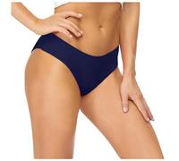 Generisch Bikini con pantalones bajos para mujer que cubren toda la superficie, corte medio, estilo básico negro, pantalones de baño versátiles, combinables, azul oscuro, M