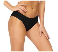 Generisch Bikini con pantalones bajos para mujer que cubren toda la superficie, corte medio, estilo básico negro, pantalones de baño versátiles, combinables, Negro , XL