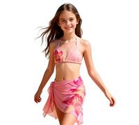 Generisch Bikini de dos piezas para niña, ideal para bañarse en verano en la playa, perfecto para adolescentes y niños, Rosa claro., 7-8 años