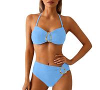 Generisch Bikini para mujer, juego curvy, mini envolvente, tanga, traje de baño, deportivo, informal, clásico, para el abdomen, traje de baño de dos piezas