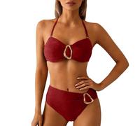 Generisch Bikini para mujer, juego curvy, mini envolvente, tanga, traje de baño, deportivo, informal, clásico, para el abdomen, traje de baño de dos piezas