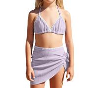 Generisch Bikini para niña de dos piezas para playa, piscina, vacaciones de verano, cómodo juego con pantalones de estilo informal, ideal para excursiones diarias, actividades al aire libre, adecuado