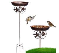 Generisch Bird Bath, Outdoor Detachable Birdbath Basin with Ground Stake, Decorative Water Bowl Stand for Lawn, Garden, Backyard, Porch, Outside, Patio, Landscape, Courtyard, Deck, Birdwatching