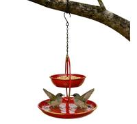 Generisch Bird Feeders - 20x20x40 cm Bird Feeders | Decorative Double Layer Heart Garden Decor | Birds Bath Water Tray for Outside | for Garden Yard Patio Lawn Porch Tree Window Fence Balcony Deck