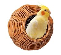 Generisch Bird Nest Imitación Ratán Kiel-Painted Hierro Alambre | Hangable Bird House | Cama de imitación tejida a mano | de jaula de pájaros para Finch