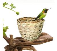 Generisch Bird Nesting Box - Sombrero de fibra natural, parakeet tropical Breeding Den with Hanging Hook, Breathable Woven Grass Hatching Shelter, ideal for Outdoor Garden Finch Canary Cockatiel