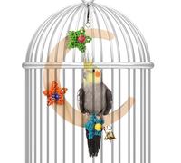Generisch Bird Swing - Wooden Crescent Parrot Hammock | Hanging Chew Toy Star Decor Perch Activity Stand Comfortable for Parakeet, Conure, Cockatiel, Lovebird, Canary or African Grey