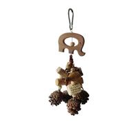 Generisch Birds Chew Toy, Dangling Wooden Toys, 3.94x11.02 pulgadas Natural with Pine, Cage Entertainment, Colorful Hanging Design, Bird Toys for Mental stimulation and Bored Relief