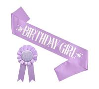 Generisch Birthday Sash Birthday Girl Sash and It's My Birthday Badge Birthday Decorations Set Birthday Sash Birthday Badge for Kids Girls Birthday Party Decorations for Women (Purple, A)