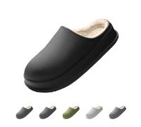 Generisch Bjork Cloud Slippers, Women's Slip On Slippers, Unisex Invierno Cozy Fashion Casual Home Shoes Flat Non Slip, Negro , 42/43 EU