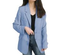 Generisch Blazer - Blazer para mujer, color rosa, moderno, tallas grandes, chaqueta de traje deportivo, de algodón, de negocios, de manga larga, elegante, con botones, chaqueta de traje, chaqueta