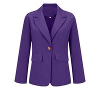 Generisch Blazer - Chaqueta de traje, elegante, frontal, abierta, para trabajo, oficina, entretiempo, negocios, cuello de solapa, chaqueta cómoda, para el tiempo libre, monocolor, informal, con