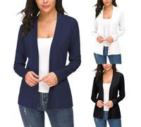 Generisch Blazer Chaqueta de traje elegante para mujer, con frente abierto, para negocios, cuello de solapa, chaqueta, chaqueta, trabajo, oficina, entretiempo, cómoda, chaqueta para el tiempo libre