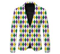 Generisch Blazer de manga larga para hombre, multicolor, chaqueta de traje, traje de neón, blazer de colores neón, chaqueta, bailes de graduación, carnaval, disfraz para hombres, chaquetas elegantes