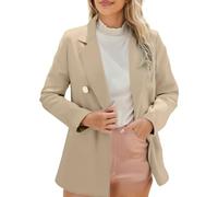 Generisch Blazer elegante entallado largo para mujer, chaqueta de traje, chaqueta de manga larga, chaqueta de entretiempo, solapa, oficina, informal, blazer de negocios, chaqueta de negocios, chaqueta