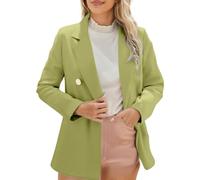 Generisch Blazer elegante entallado largo para mujer, chaqueta de traje, chaqueta de manga larga, chaqueta de entretiempo, solapa, oficina, informal, blazer de negocios, chaqueta de negocios, chaqueta