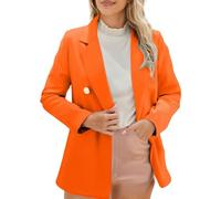 Generisch Blazer elegante entallado largo para mujer, chaqueta de traje, chaqueta de manga larga, chaqueta de entretiempo, solapa, oficina, informal, blazer de negocios, chaqueta de negocios, chaqueta